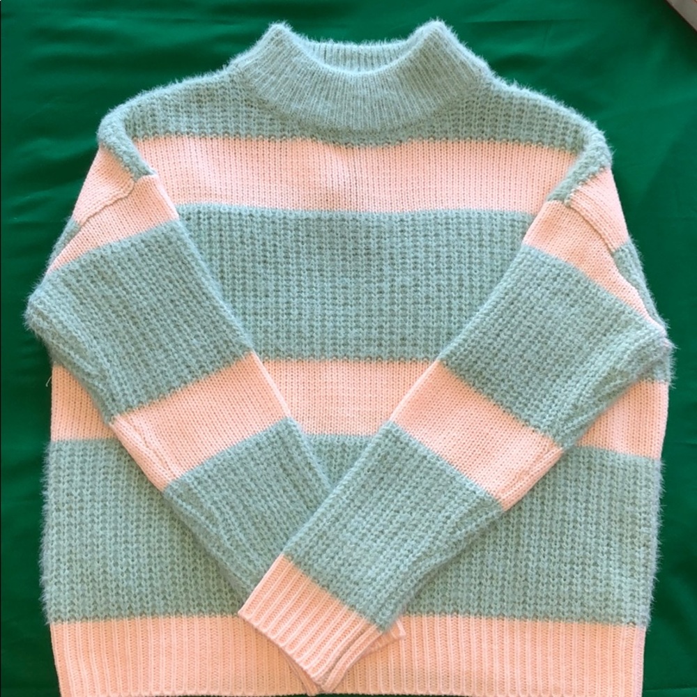 Striped Fuzzy Sweater W/ TAGS